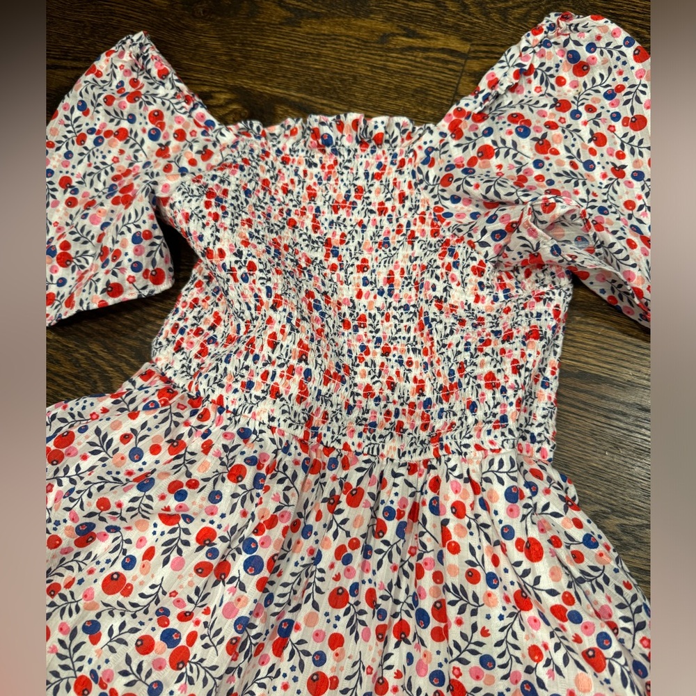 Draper James smocked tiered cotton dress